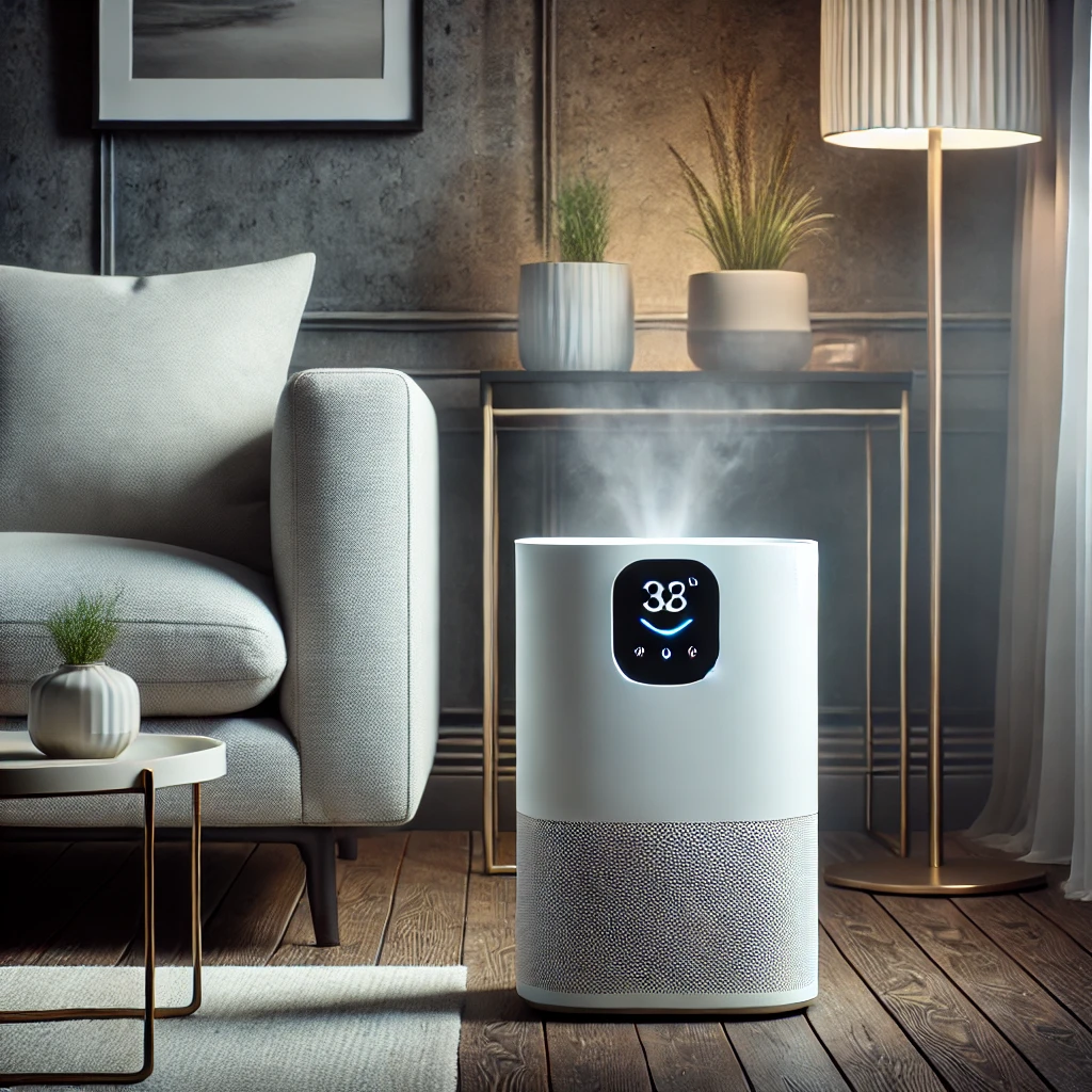 Modern Air Purifier in a Stylish Living Room